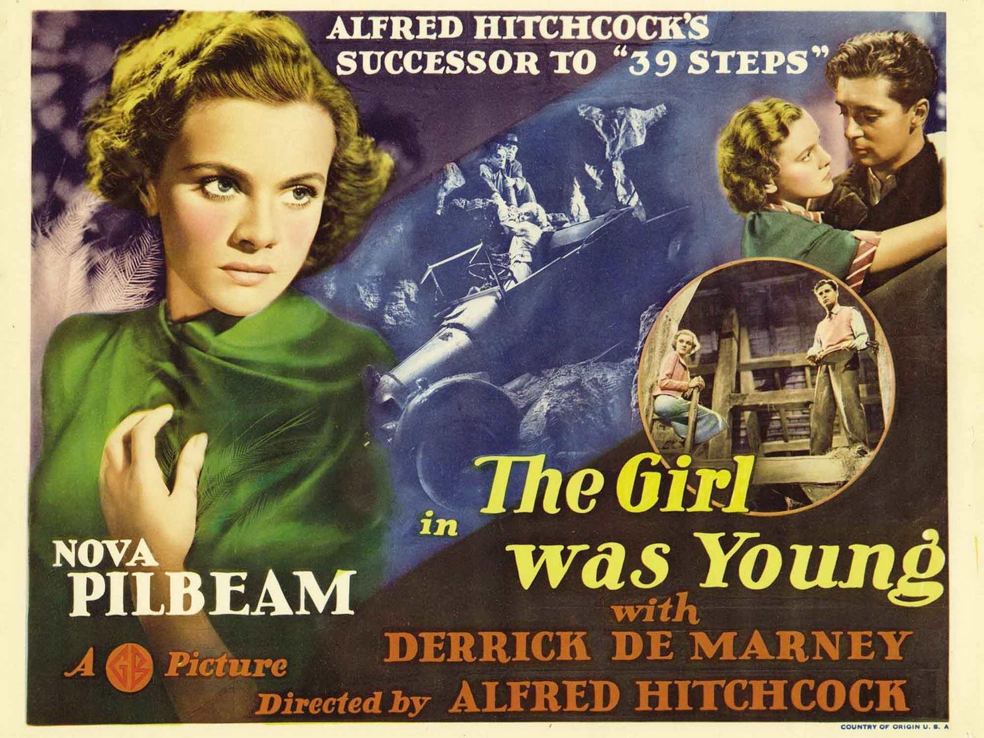 Young and Innocent aka The Girl is Young Indeed (1937, dir. Alfred Hitchcock) US lobby card