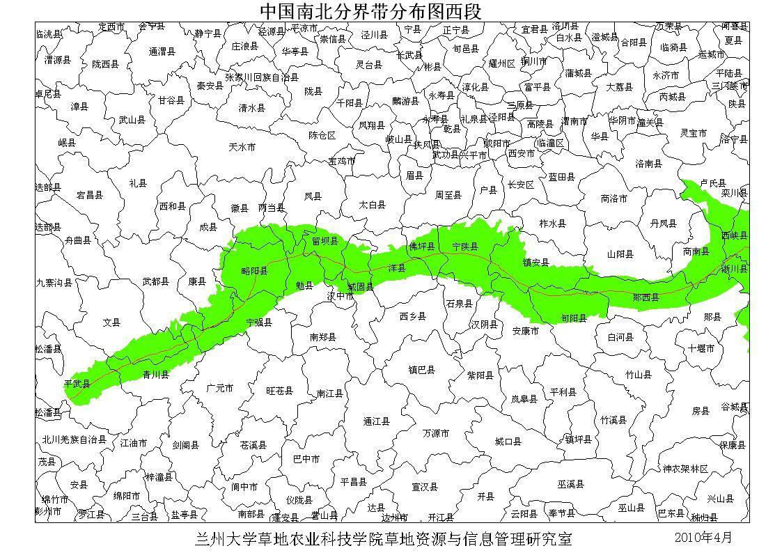 中国南北分界带分布图图册_360百科